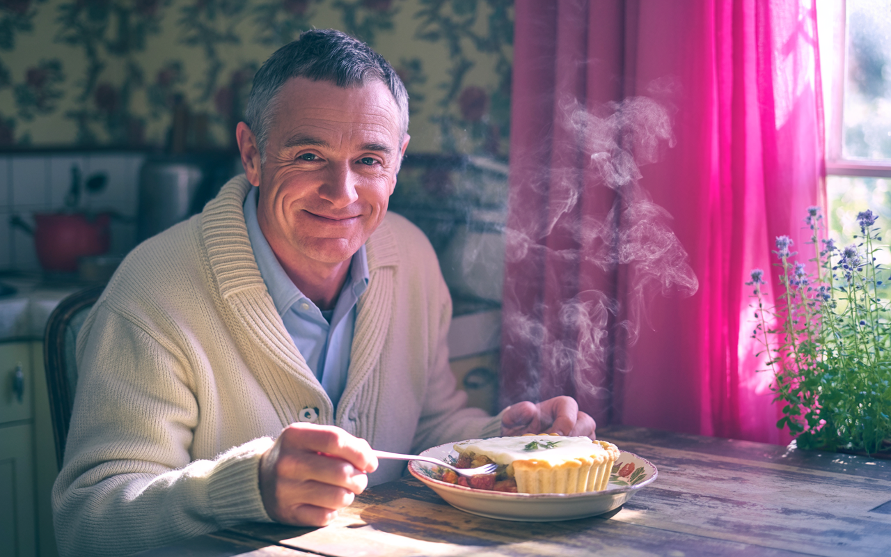 Person eating a healthy, balanced meal, demonstrating mindful eating habits
